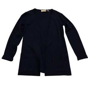 Vintage Ports International Pure Virgin Wool Cardigan S Dark Blue/Black